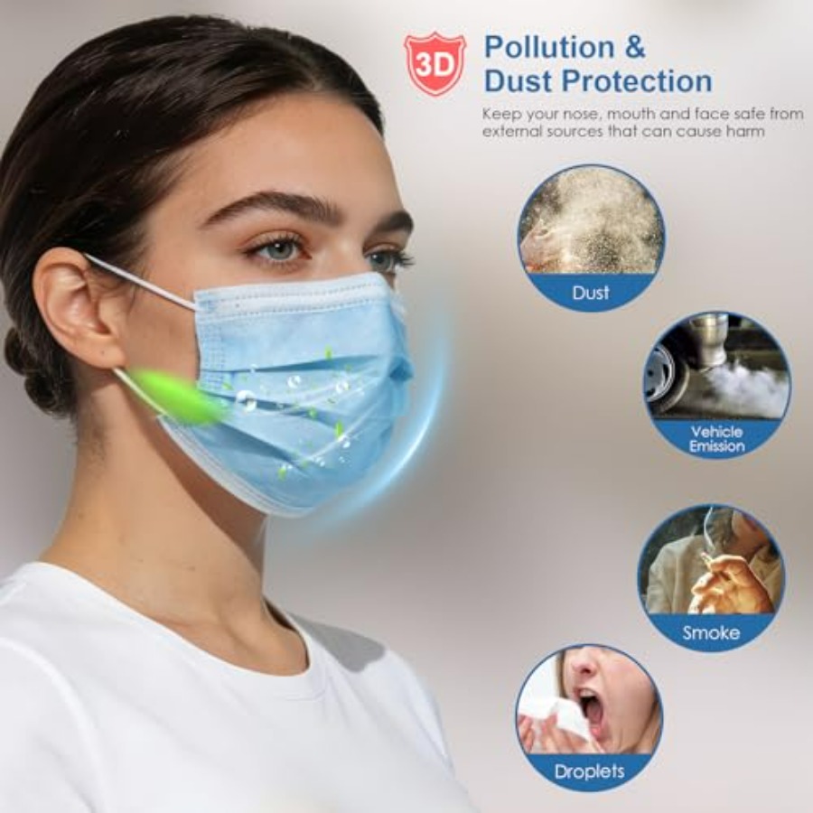 Blue Disposable Face Masks 100 - Disposable Mask Blue review and price