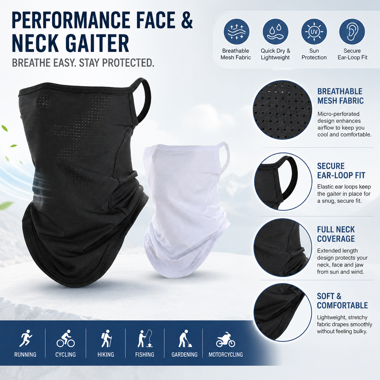 Breathable Quick-Dry Neck Gait - Respirator Half Face review and price