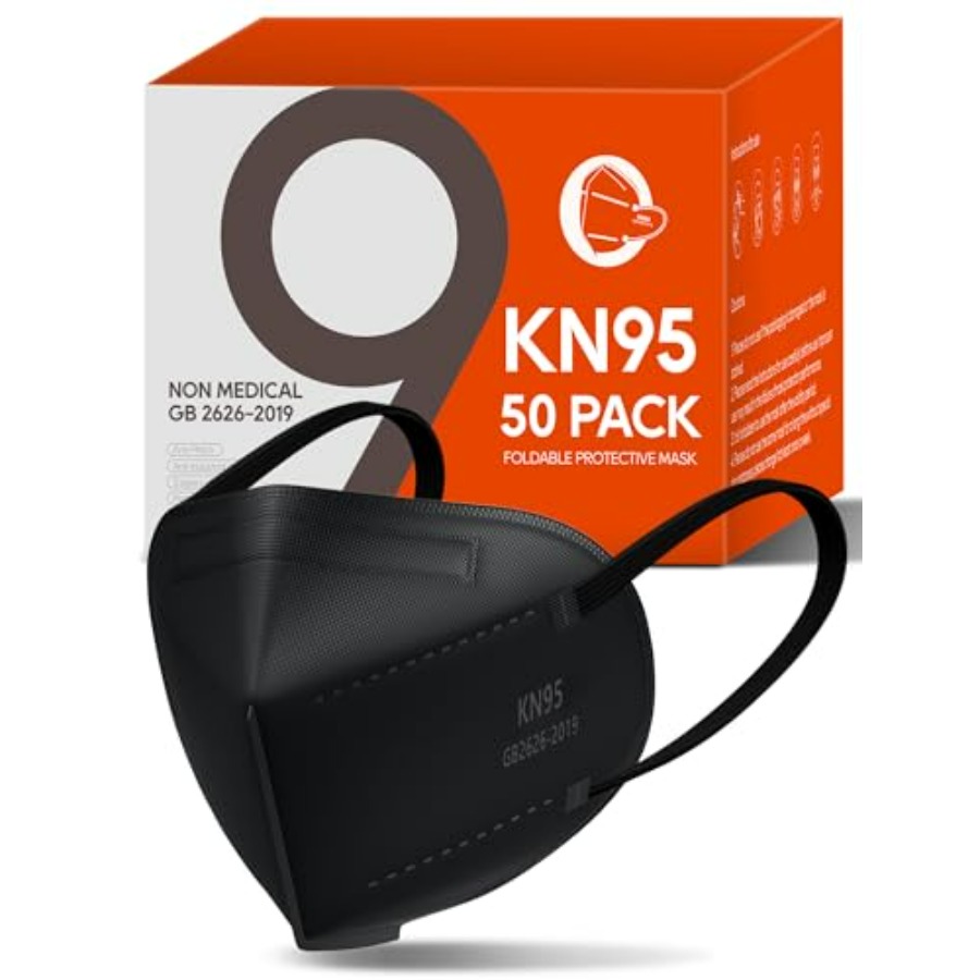 KN95 Face Masks 50 Pack for Ad - Black Face Mask Pack review and price